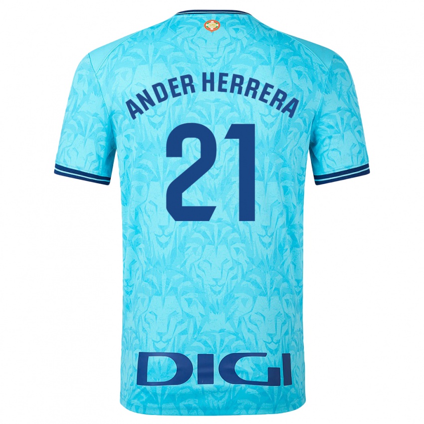 Kinderen Ander Herrera #21 Hemelsblauw Uitshirt Uittenue 2023/24 T-Shirt