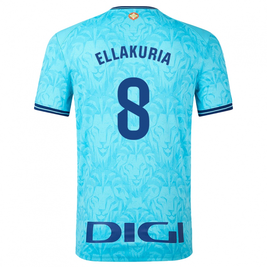 Kinderen Eneko Ellakuria #8 Hemelsblauw Uitshirt Uittenue 2023/24 T-Shirt