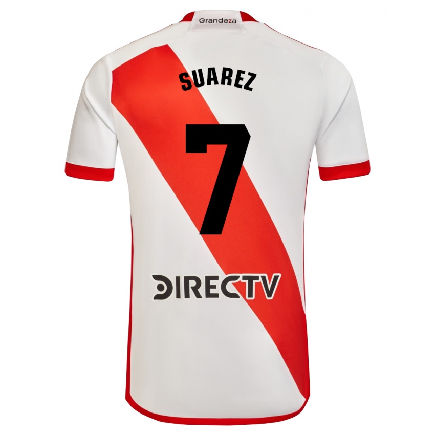 Heren Matias Suarez #7 Wit Rood Thuisshirt Thuistenue 2023/24 T-Shirt