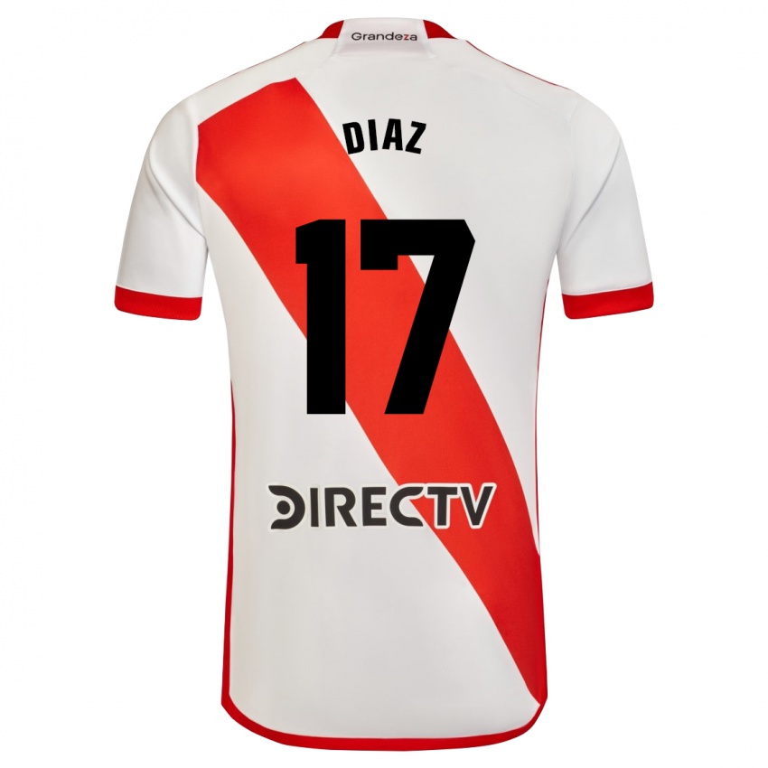 Heren Paulo Diaz #17 Wit Rood Thuisshirt Thuistenue 2023/24 T-Shirt