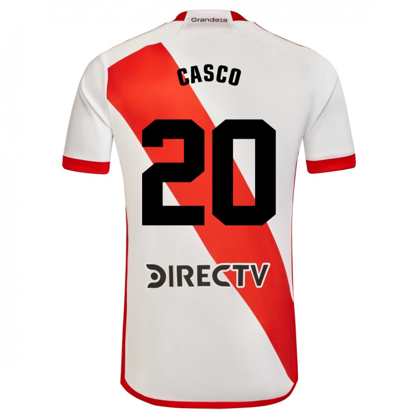 Heren Milton Casco #20 Wit Rood Thuisshirt Thuistenue 2023/24 T-Shirt