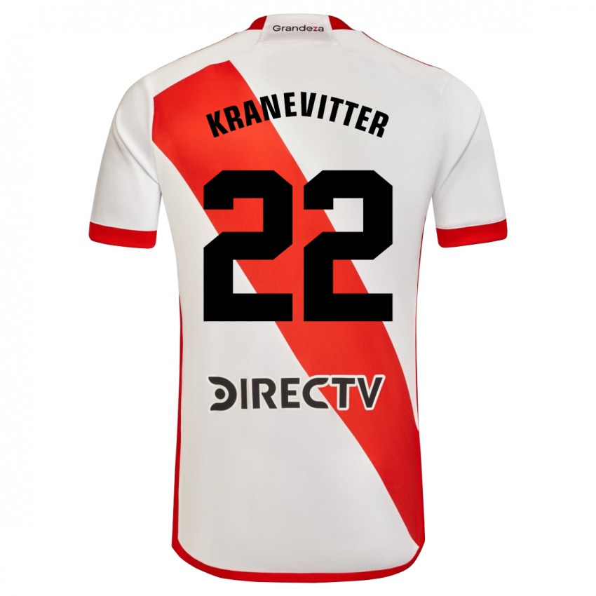 Heren Matias Kranevitter #22 Wit Rood Thuisshirt Thuistenue 2023/24 T-Shirt
