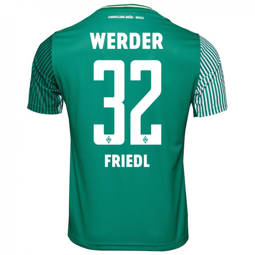 Heren Marco Friedl #32 Groente Thuisshirt Thuistenue 2023/24 T-Shirt