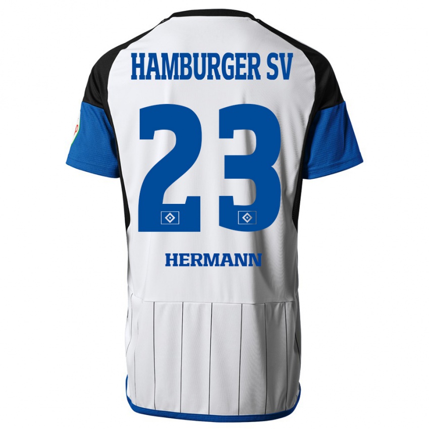 Heren Hannes Hermann #23 Wit Thuisshirt Thuistenue 2023/24 T-Shirt
