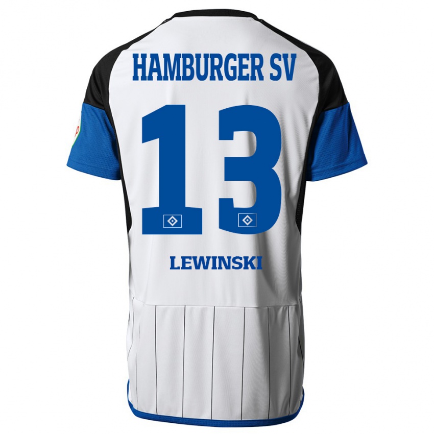 Heren Fyn-Luca Lewinski #13 Wit Thuisshirt Thuistenue 2023/24 T-Shirt
