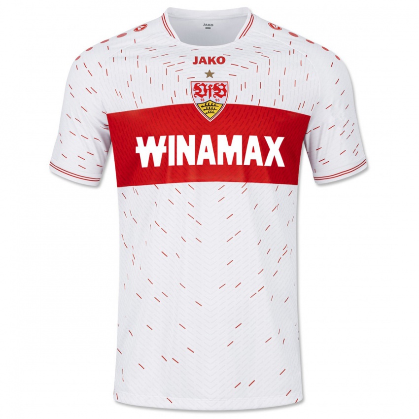 Heren Uw Naam #0 Wit Thuisshirt Thuistenue 2023/24 T-Shirt