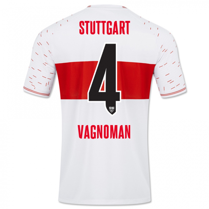 Heren Josha Vagnoman #4 Wit Thuisshirt Thuistenue 2023/24 T-Shirt