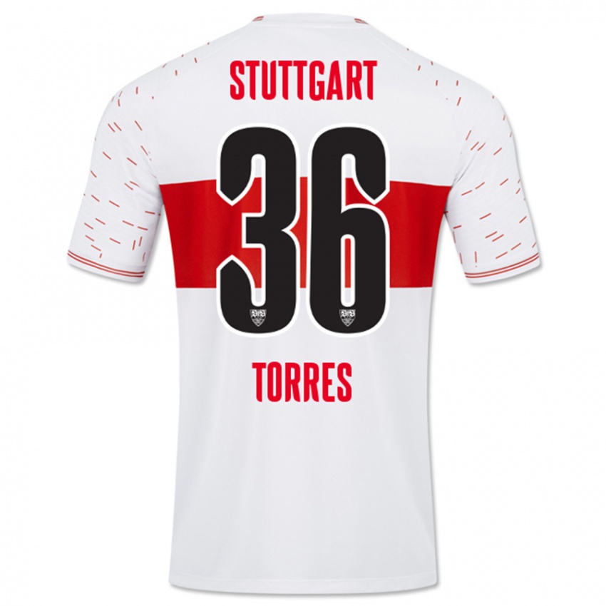 Heren Yohann Torres #36 Wit Thuisshirt Thuistenue 2023/24 T-Shirt