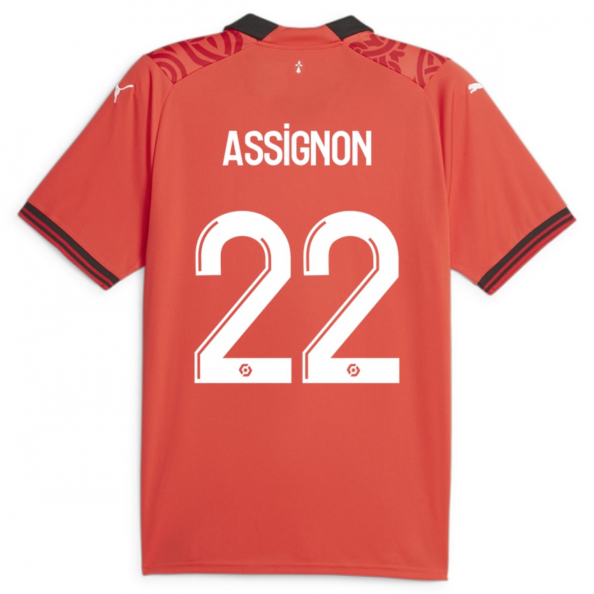 Heren Lorenz Assignon #22 Rood Thuisshirt Thuistenue 2023/24 T-Shirt