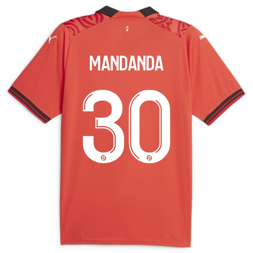 Heren Steve Mandanda #30 Rood Thuisshirt Thuistenue 2023/24 T-Shirt