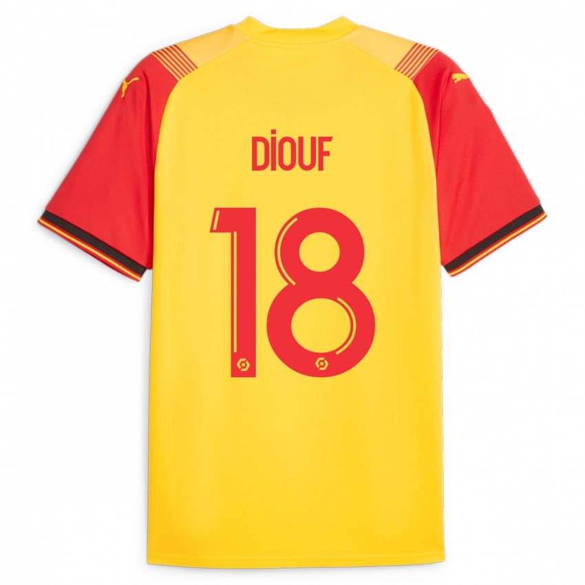 Heren Andy Diouf #18 Geel Thuisshirt Thuistenue 2023/24 T-Shirt