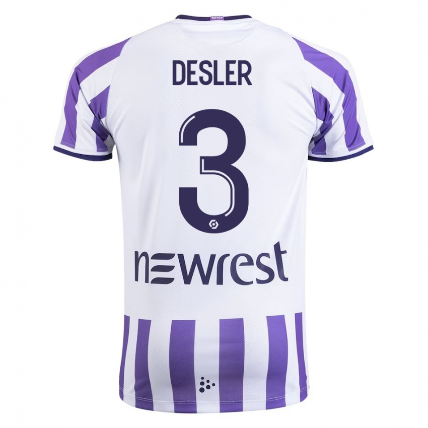 Heren Mikkel Desler #3 Wit Thuisshirt Thuistenue 2023/24 T-Shirt