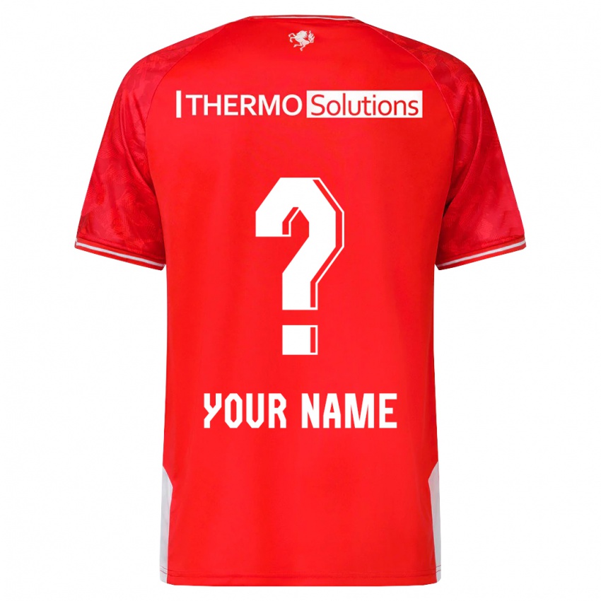 Heren Uw Naam #0 Rood Thuisshirt Thuistenue 2023/24 T-Shirt