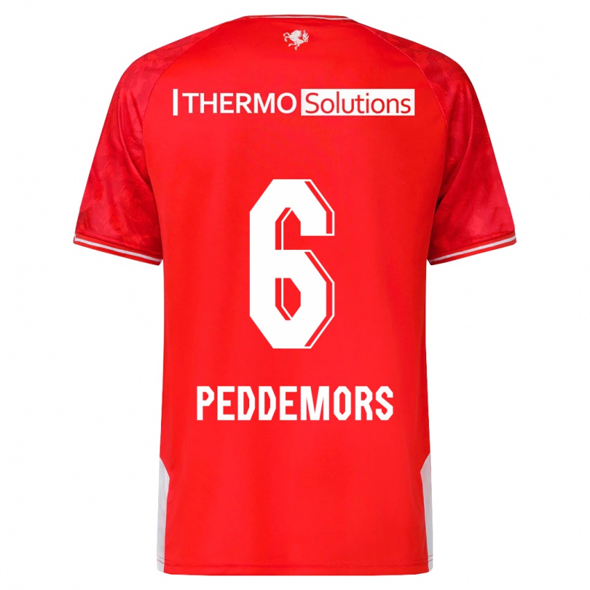 Heren Ella Peddemors #6 Rood Thuisshirt Thuistenue 2023/24 T-Shirt