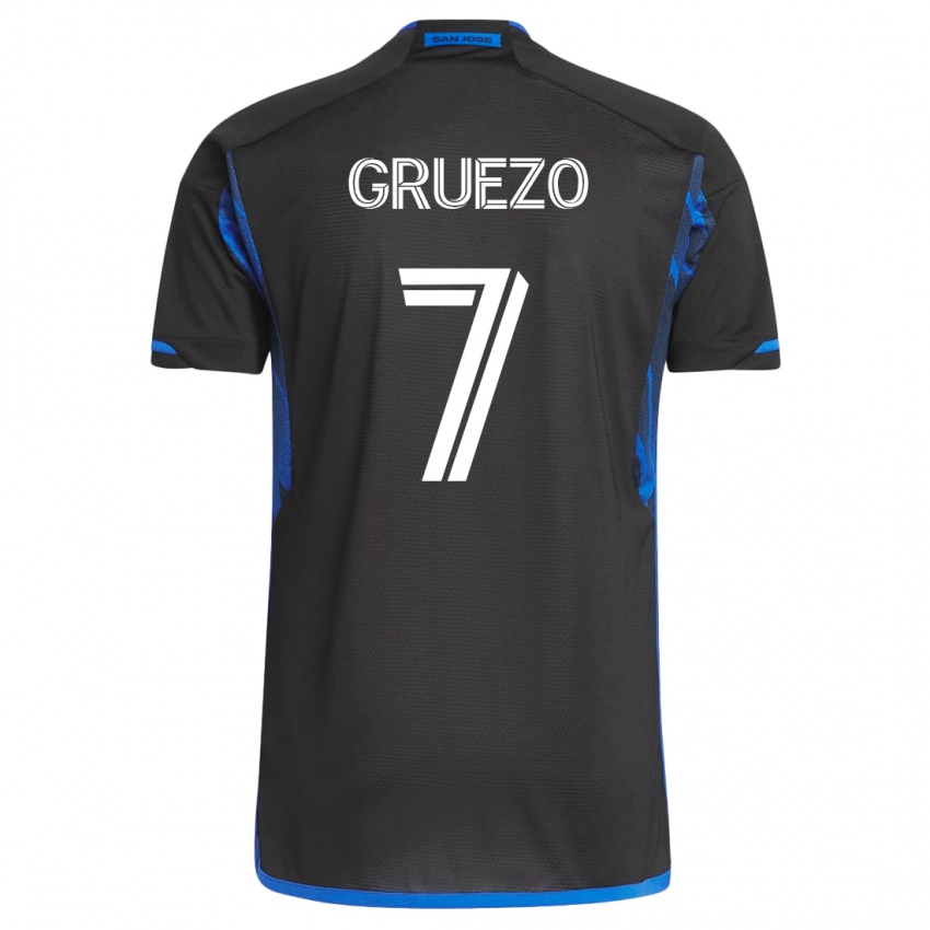 Heren Carlos Gruezo #7 Blauw Zwart Thuisshirt Thuistenue 2023/24 T-Shirt