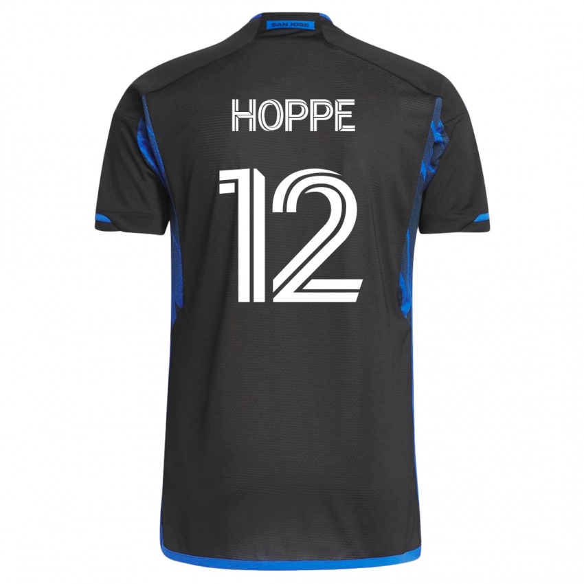Heren Matthew Hoppe #12 Blauw Zwart Thuisshirt Thuistenue 2023/24 T-Shirt