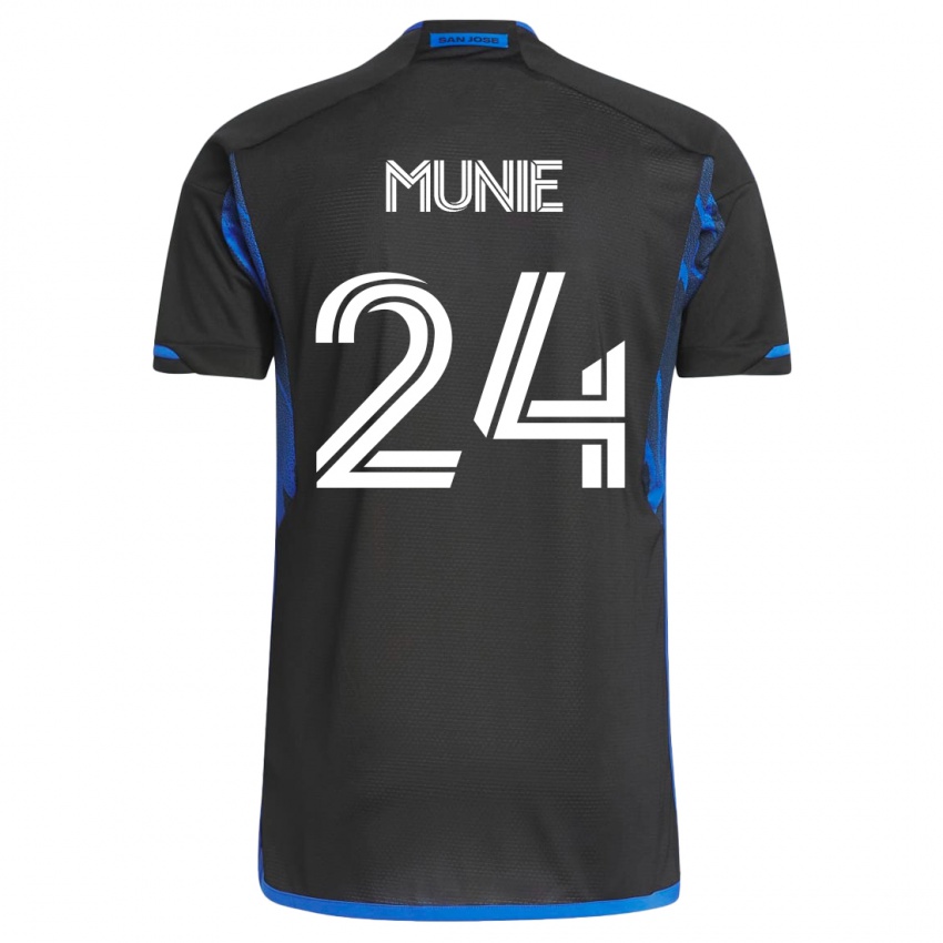 Heren Daniel Munie #24 Blauw Zwart Thuisshirt Thuistenue 2023/24 T-Shirt