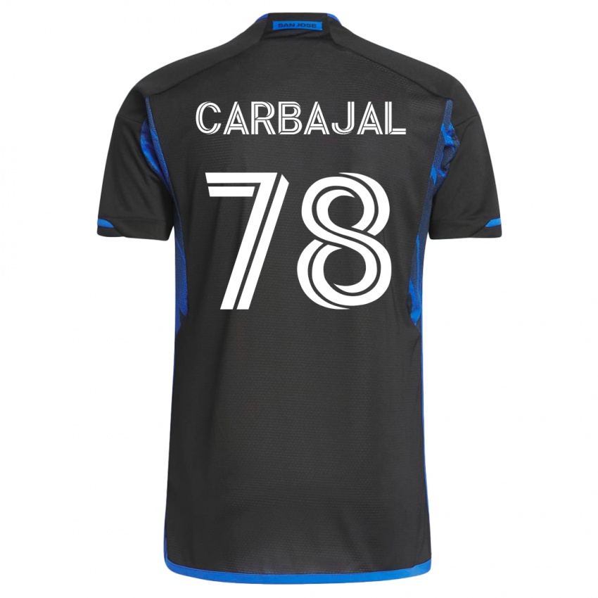 Heren Sebastian Carbajal #78 Blauw Zwart Thuisshirt Thuistenue 2023/24 T-Shirt