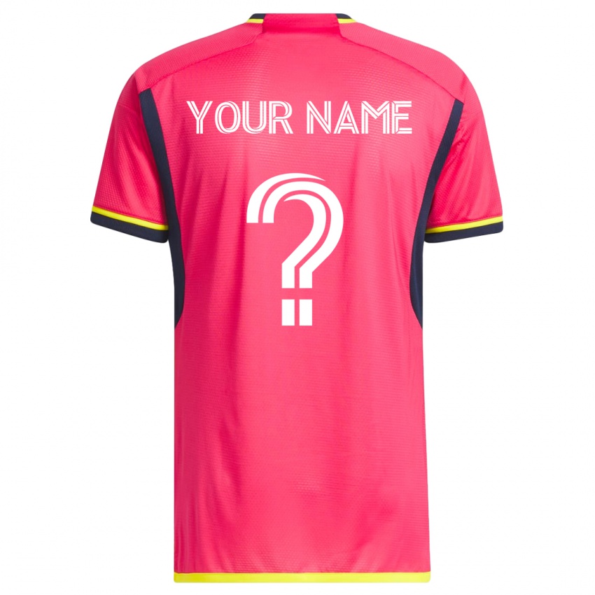 Heren Uw Naam #0 Roze Thuisshirt Thuistenue 2023/24 T-Shirt