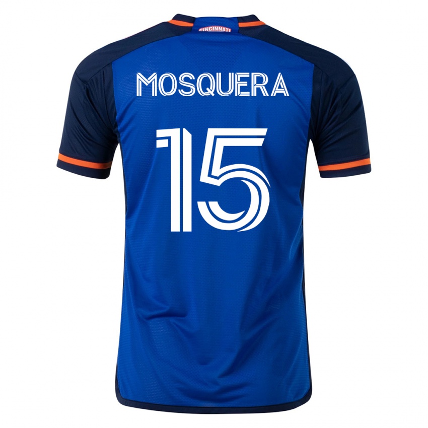 Heren Yerson Mosquera #15 Blauw Thuisshirt Thuistenue 2023/24 T-Shirt