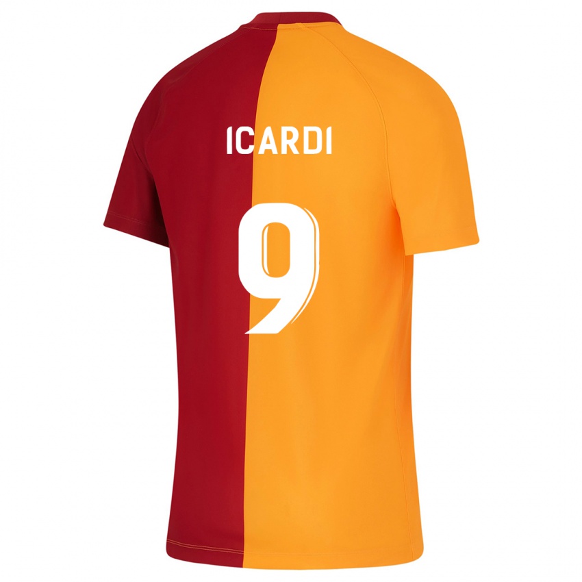 Heren Mauro Icardi #9 Oranje Thuisshirt Thuistenue 2023/24 T-Shirt
