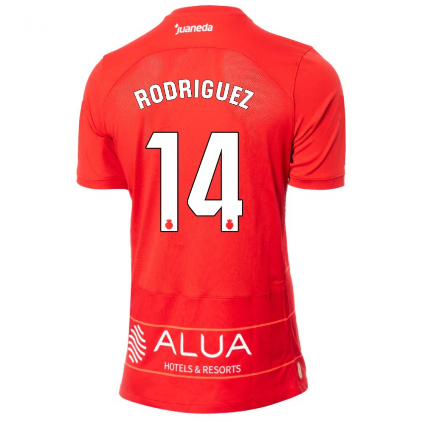 Heren Diego Rodríguez #14 Rood Thuisshirt Thuistenue 2023/24 T-Shirt