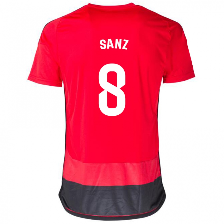 Heren Álvaro Sanz #8 Rood Zwart Thuisshirt Thuistenue 2023/24 T-Shirt