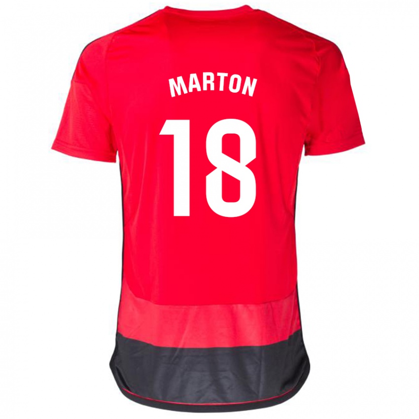 Heren Javier Marton #18 Rood Zwart Thuisshirt Thuistenue 2023/24 T-Shirt