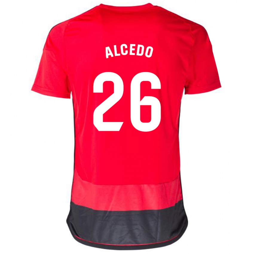 Heren Juan María Alcedo #26 Rood Zwart Thuisshirt Thuistenue 2023/24 T-Shirt