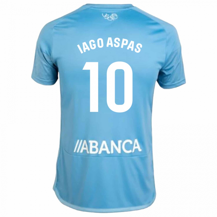 Heren Iago Aspas #10 Blauw Thuisshirt Thuistenue 2023/24 T-Shirt