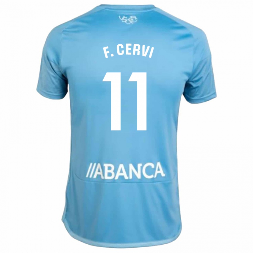 Heren Franco Cervi #11 Blauw Thuisshirt Thuistenue 2023/24 T-Shirt