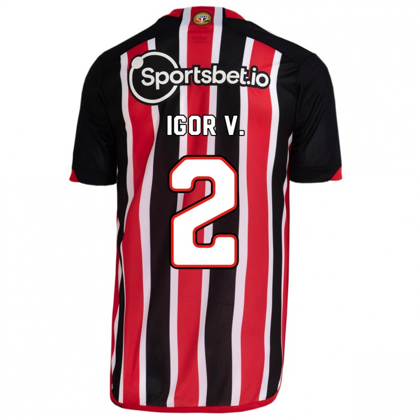 Heren Igor Vinicius #2 Blauw Rood Uitshirt Uittenue 2023/24 T-Shirt