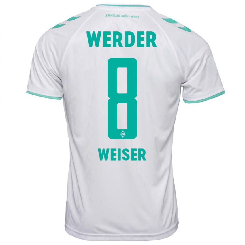 Heren Mitchell Weiser #8 Wit Uitshirt Uittenue 2023/24 T-Shirt