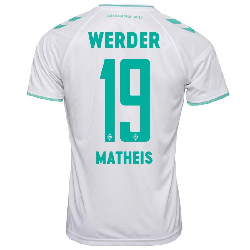 Heren Saskia Matheis #19 Wit Uitshirt Uittenue 2023/24 T-Shirt