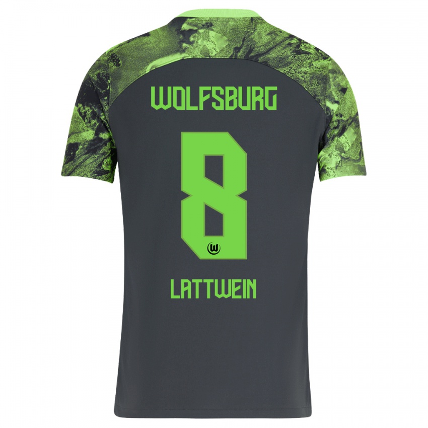 Heren Lena Lattwein #8 Donker Grijs Uitshirt Uittenue 2023/24 T-Shirt