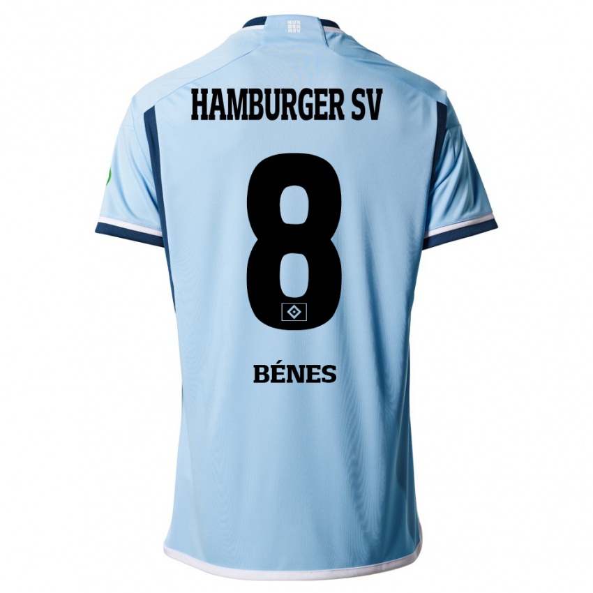 Heren Laszlo Benes #8 Blauw Uitshirt Uittenue 2023/24 T-Shirt
