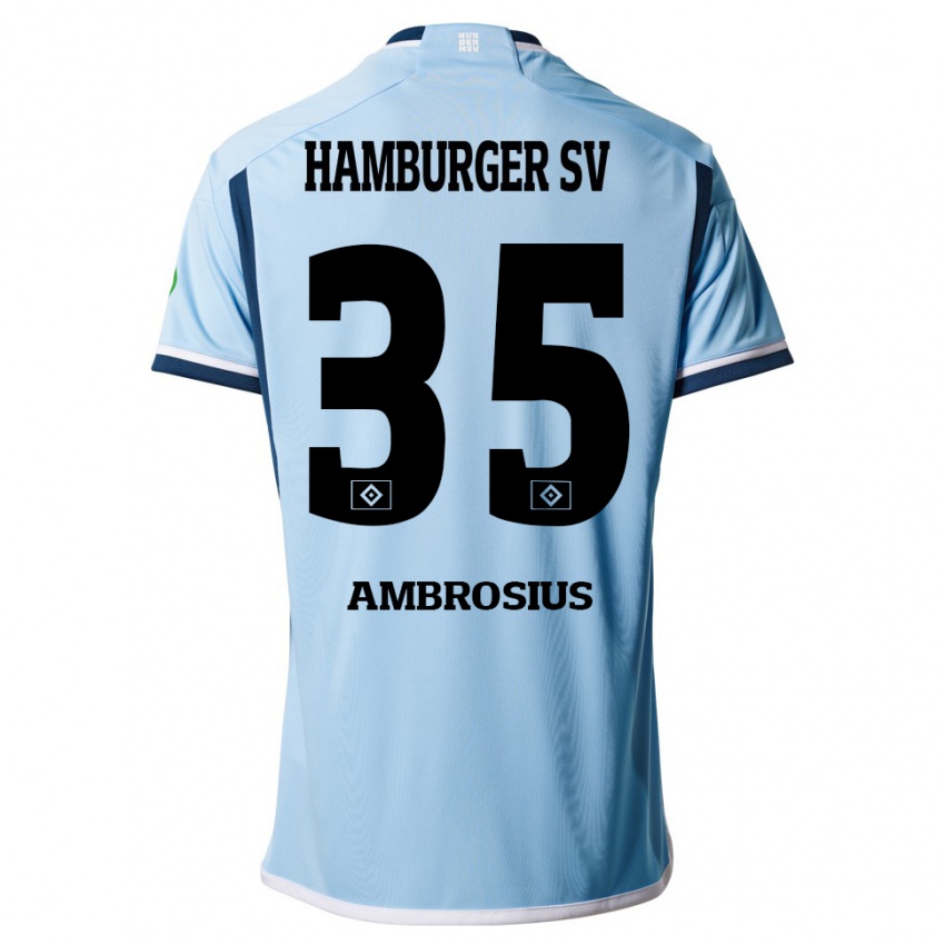 Heren Stephan Ambrosius #35 Blauw Uitshirt Uittenue 2023/24 T-Shirt