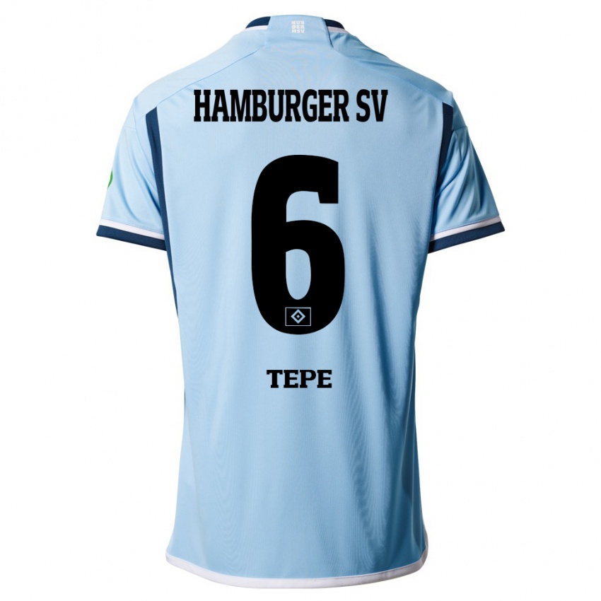 Heren Niklas Tepe #6 Blauw Uitshirt Uittenue 2023/24 T-Shirt