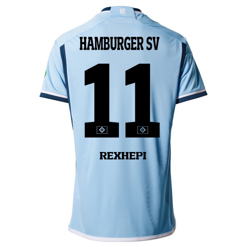Heren Arlind Rexhepi #11 Blauw Uitshirt Uittenue 2023/24 T-Shirt