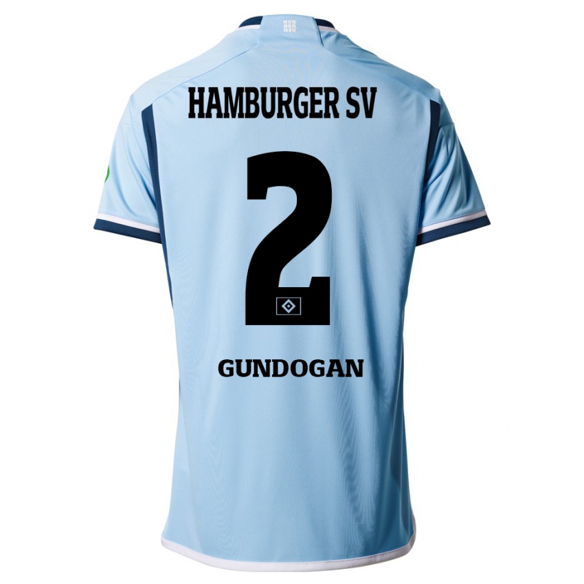Heren Haci Gündogan #2 Blauw Uitshirt Uittenue 2023/24 T-Shirt