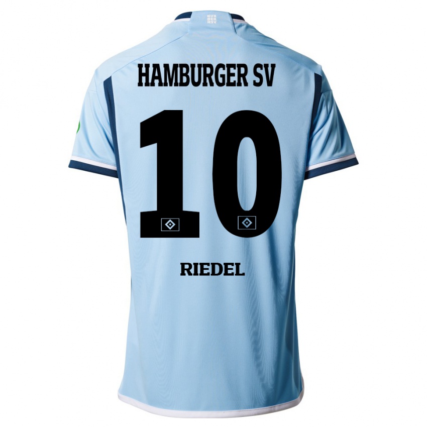 Heren Arnaud Riedel #10 Blauw Uitshirt Uittenue 2023/24 T-Shirt
