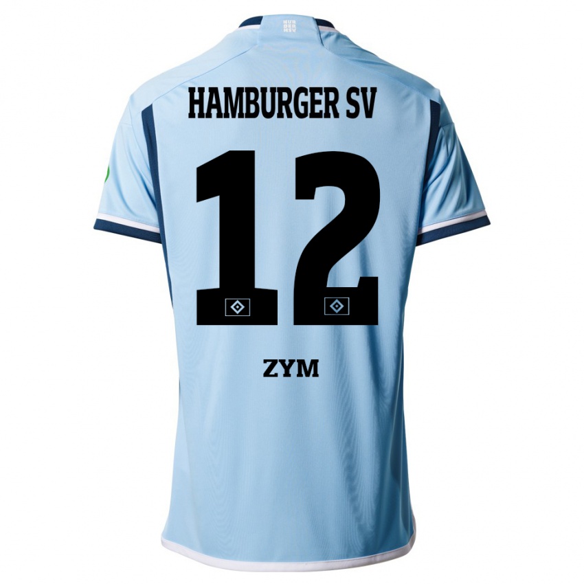 Heren Marcel Zym #12 Blauw Uitshirt Uittenue 2023/24 T-Shirt