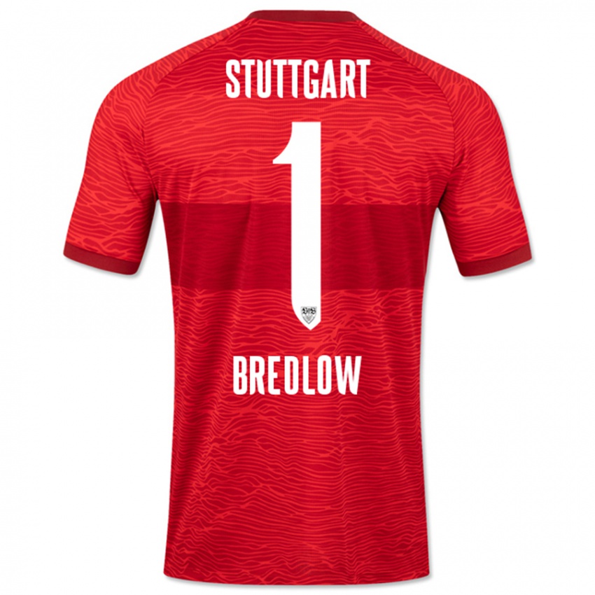 Heren Fabian Bredlow #1 Rood Uitshirt Uittenue 2023/24 T-Shirt