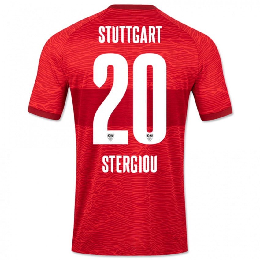 Heren Leonidas Stergiou #20 Rood Uitshirt Uittenue 2023/24 T-Shirt