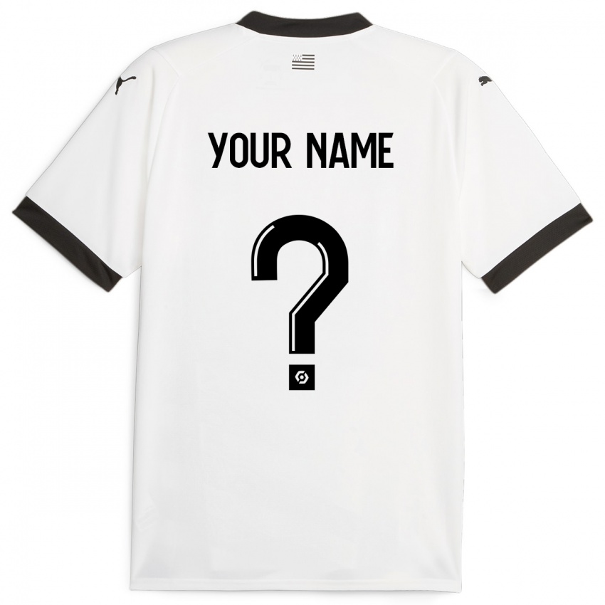 Heren Uw Naam #0 Wit Uitshirt Uittenue 2023/24 T-Shirt