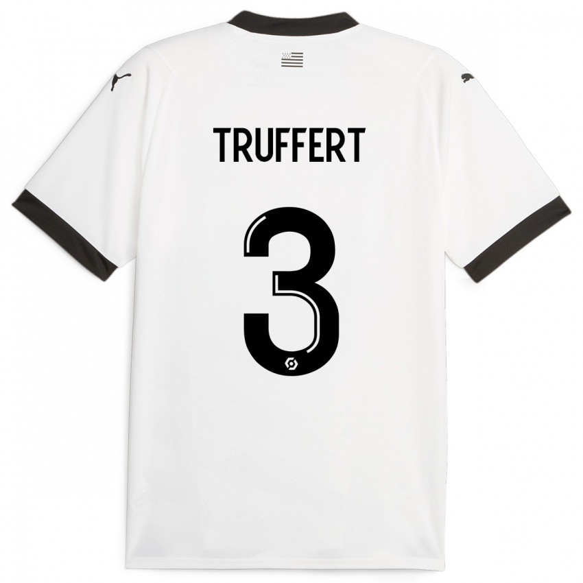 Heren Adrien Truffert #3 Wit Uitshirt Uittenue 2023/24 T-Shirt