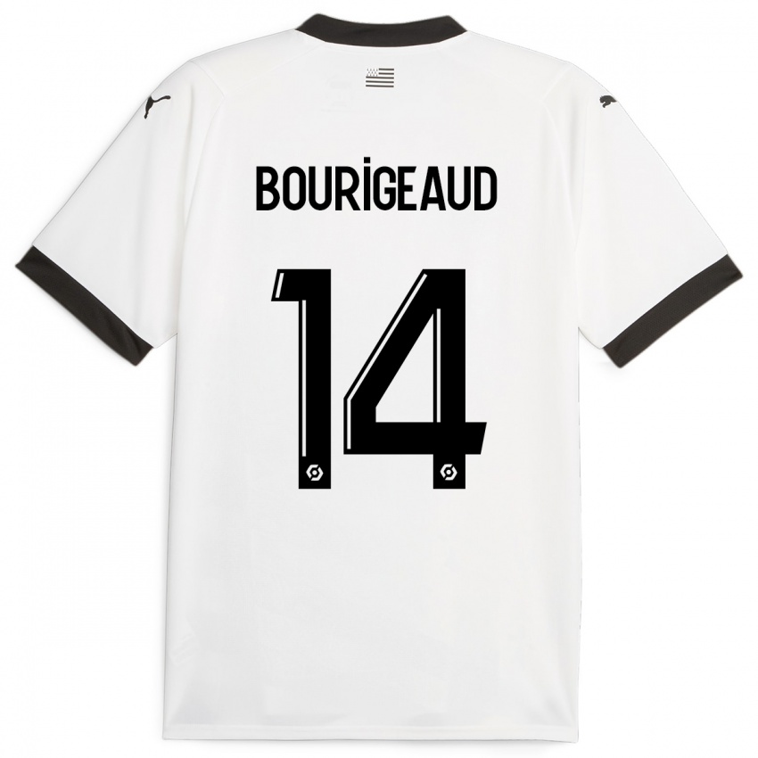 Heren Benjamin Bourigeaud #14 Wit Uitshirt Uittenue 2023/24 T-Shirt