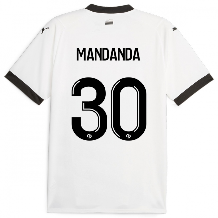 Heren Steve Mandanda #30 Wit Uitshirt Uittenue 2023/24 T-Shirt