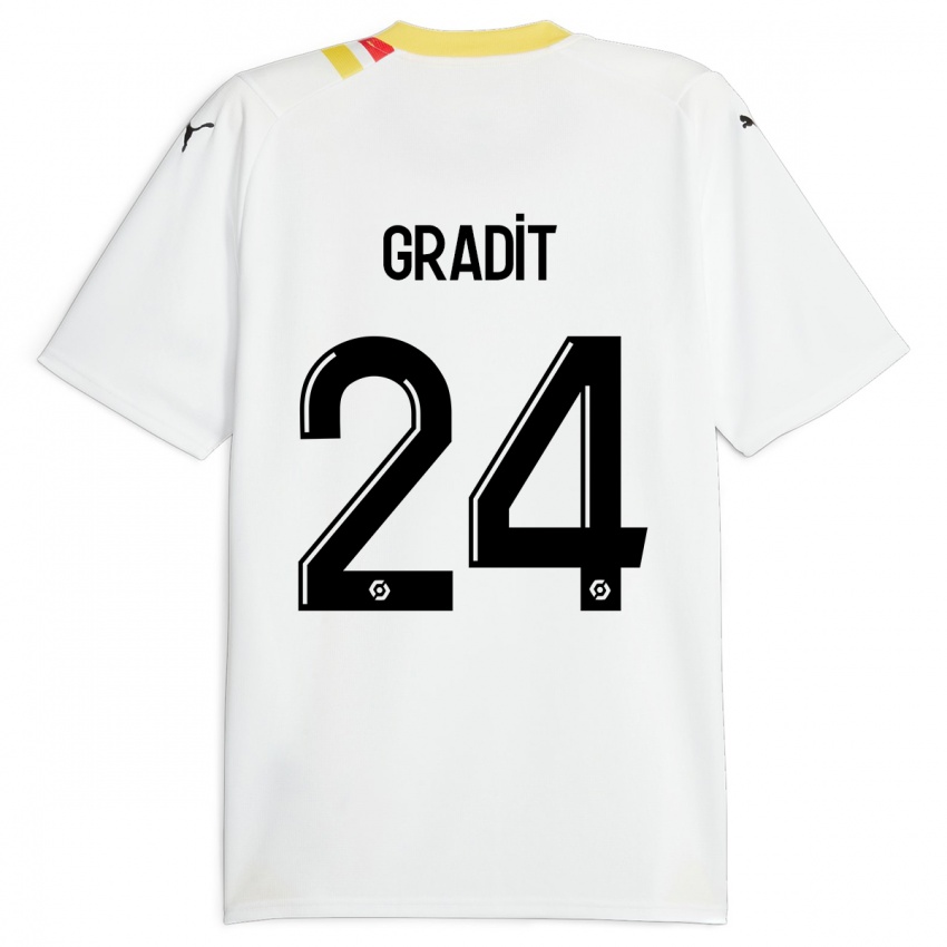 Heren Jonathan Gradit #24 Zwart Uitshirt Uittenue 2023/24 T-Shirt