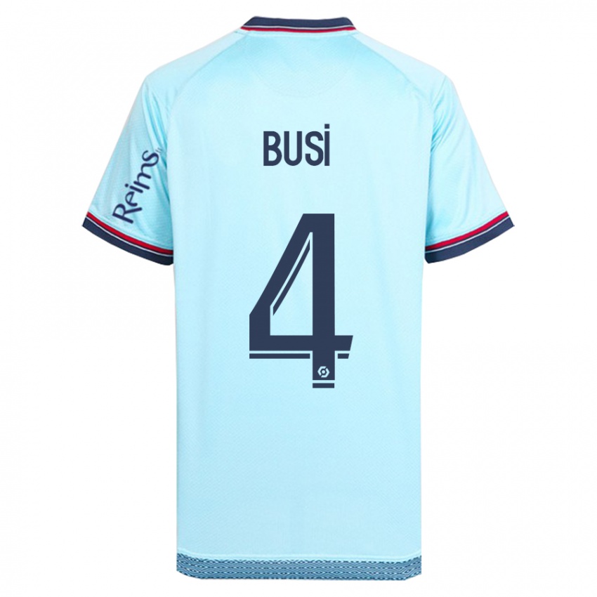 Heren Maxime Busi #4 Hemelsblauw Uitshirt Uittenue 2023/24 T-Shirt
